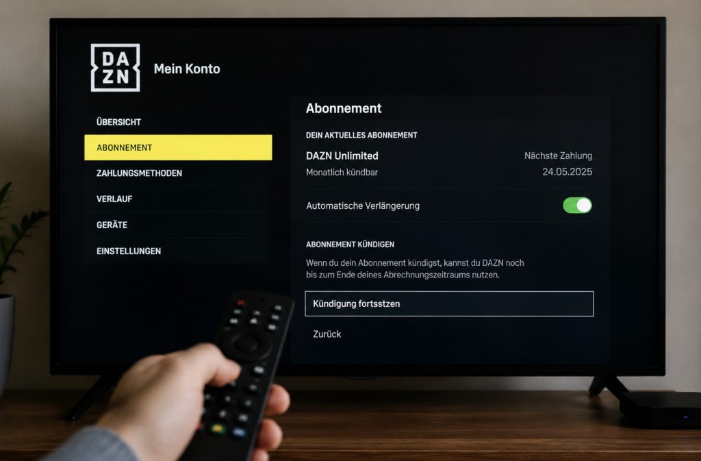 Wie man ein DAZN-Abo kündigt