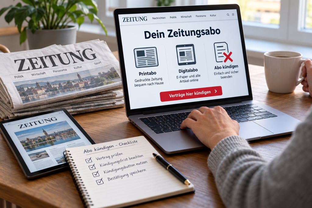 Zeitungsabo kündigen: Print, Digitalabo und Kündigungsbutton