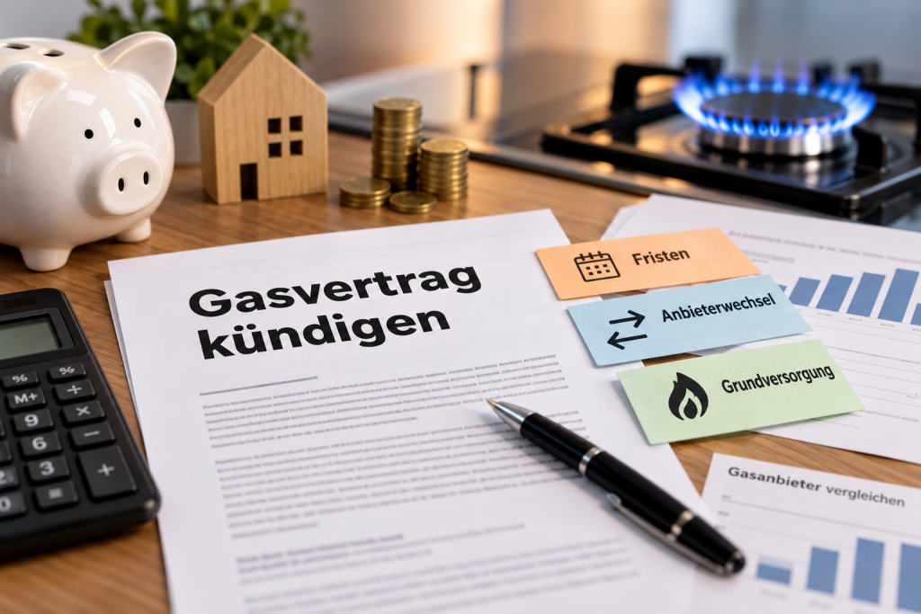 Gasvertrag kündigen: Fristen, Anbieterwechsel und Grundversorgung