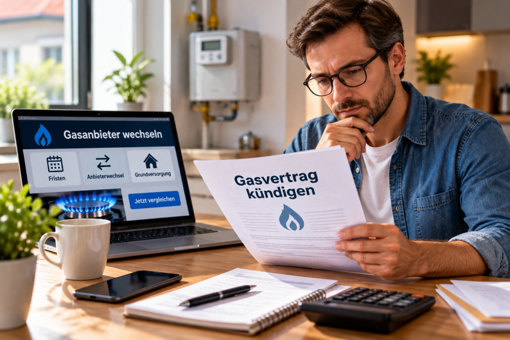 Gasvertrag kündigen: Fristen, Anbieterwechsel und Grundversorgung