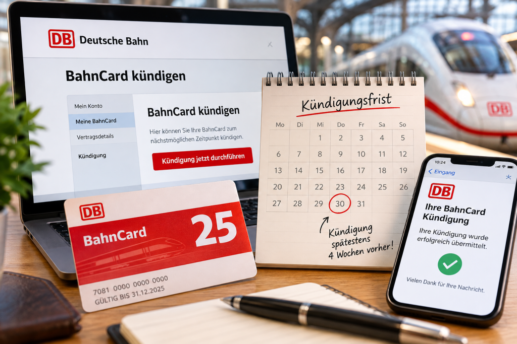 BahnCard kündigen: Frist, automatische Verlängerung und Bestätigung